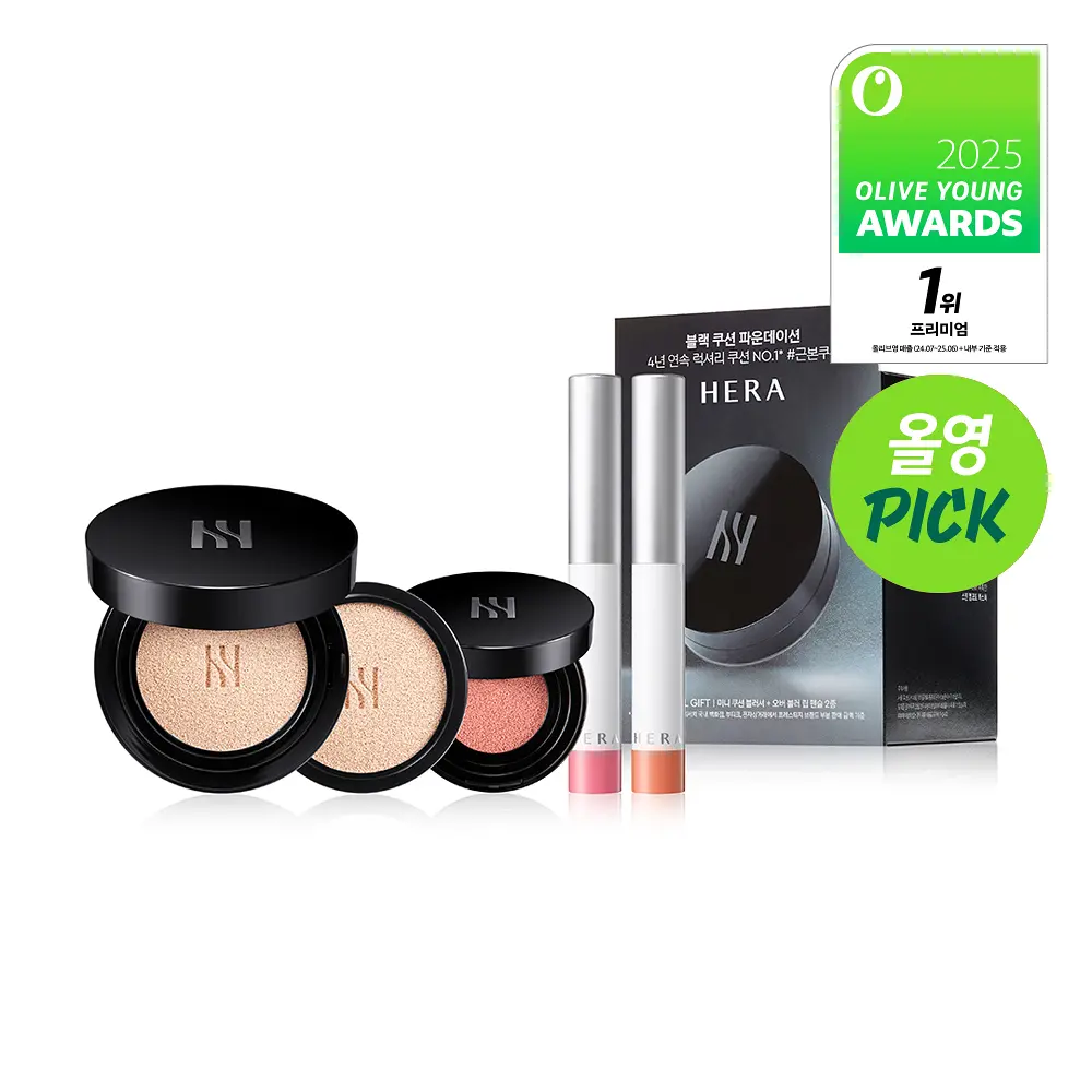 【30/11 - 6/12 韓國連線OY大促銷】HERA Black Cushion set 30g 送胭脂氣墊 & 兩支唇線筆