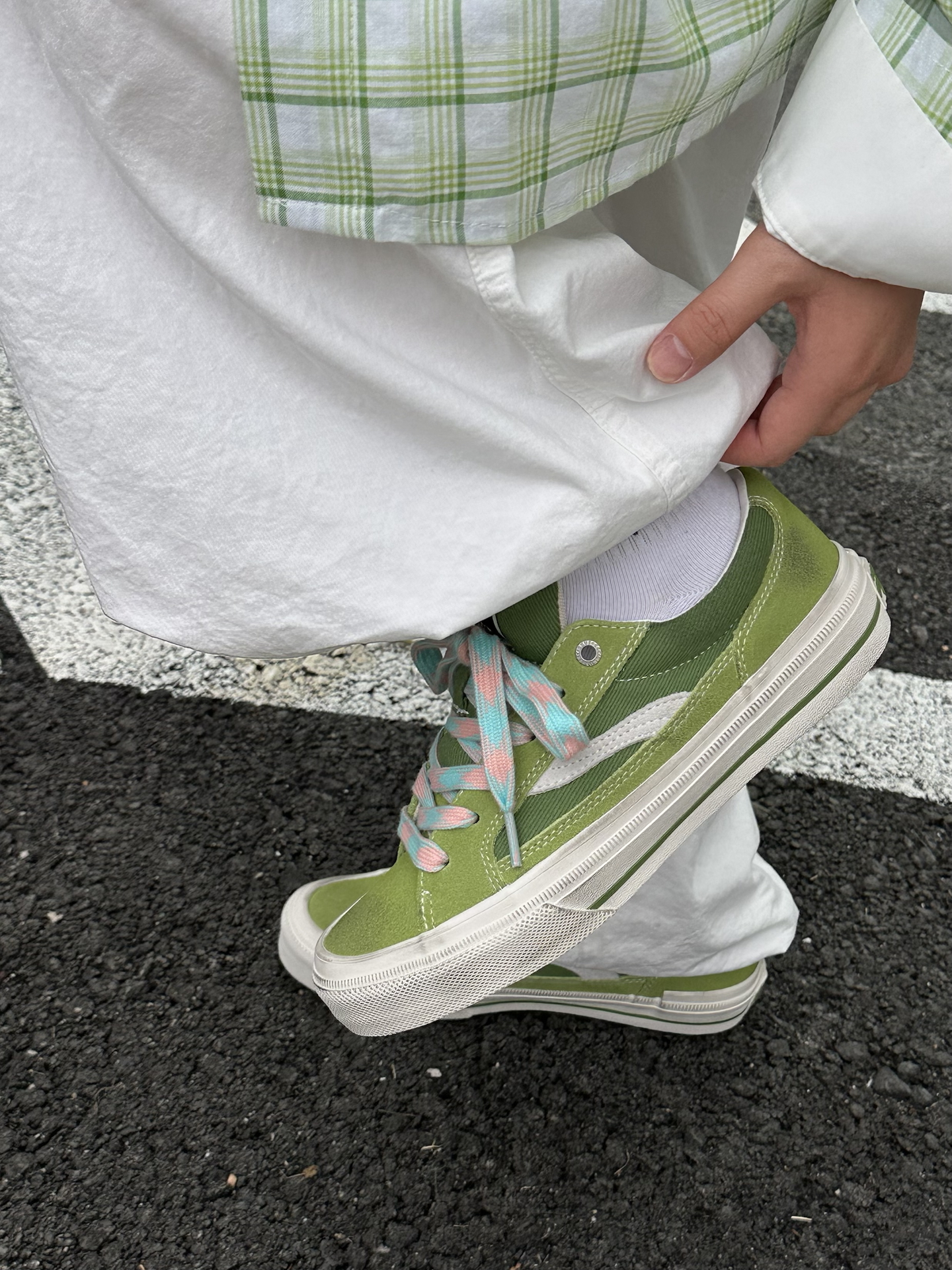 代購-OddCIRKUS Astley Neon Dirty Fit系列 日系街頭 復古 臟臟綠 板鞋 男女同款