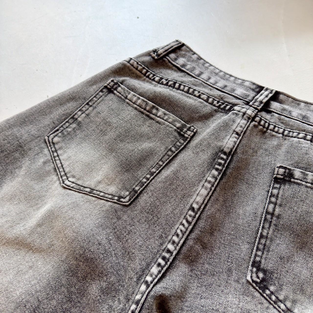 刷白牛仔廓形彎刀褲 81100