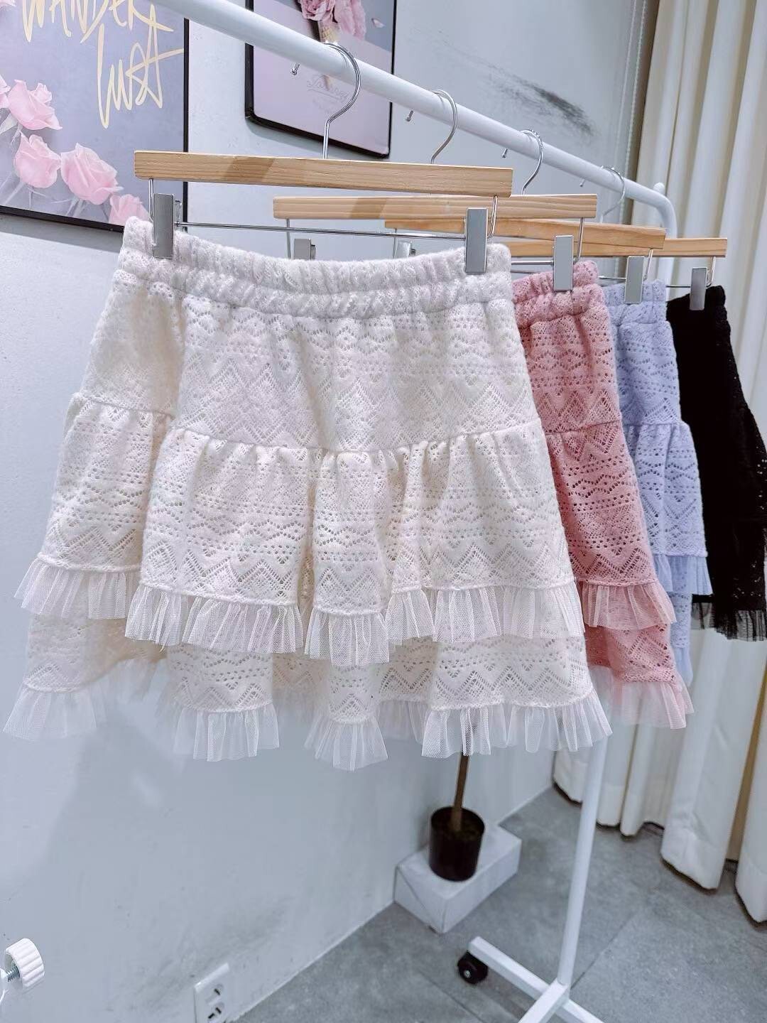 蕾絲雙層蛋糕裙