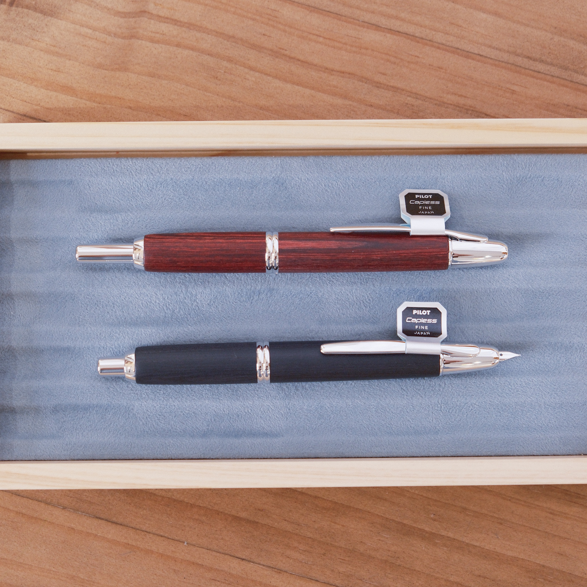 PILOT／Capless 按壓式 鋼筆／木頭桿 18K