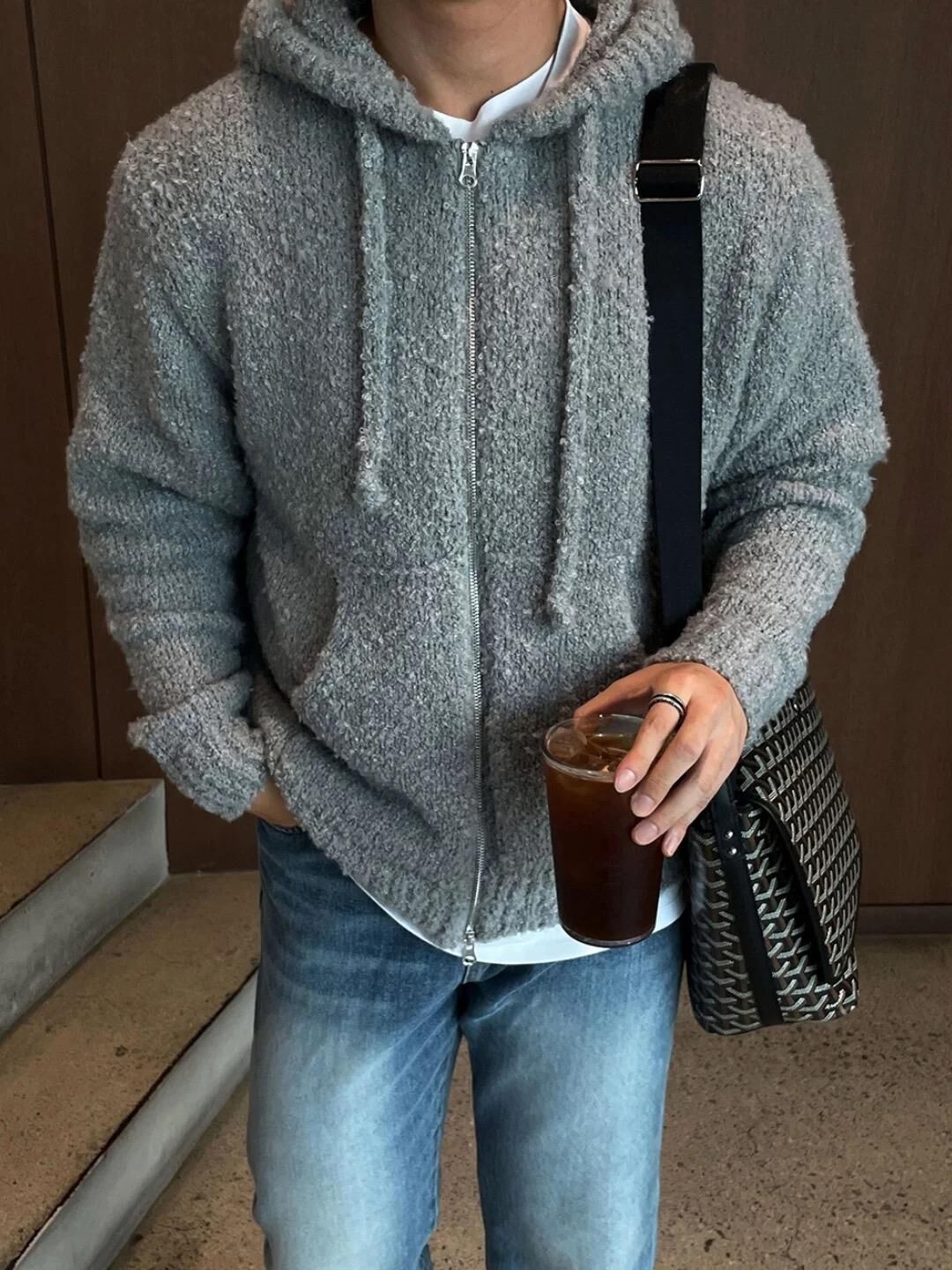 淨色連帽針織外套 JK2730