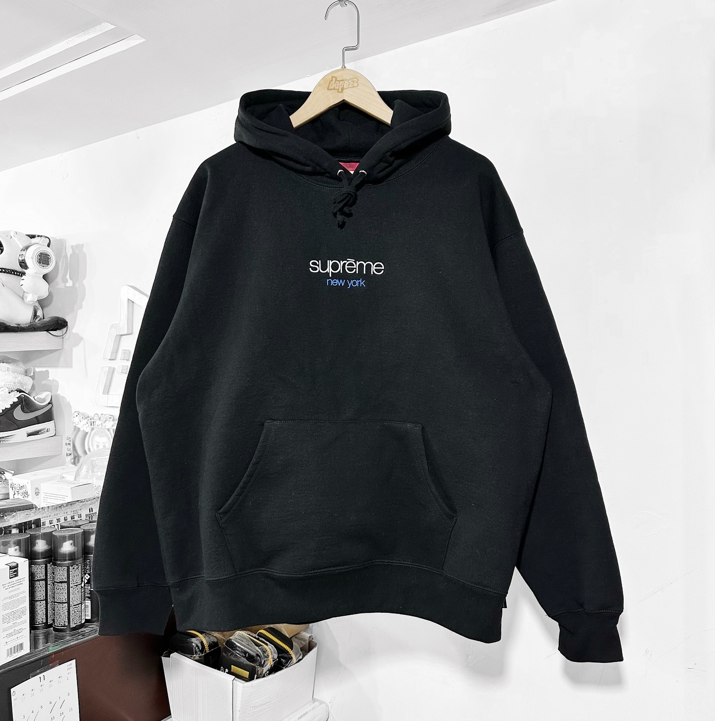 Supreme FW25 Classic Logo Hooded New York Exclusive Black 紐約限定