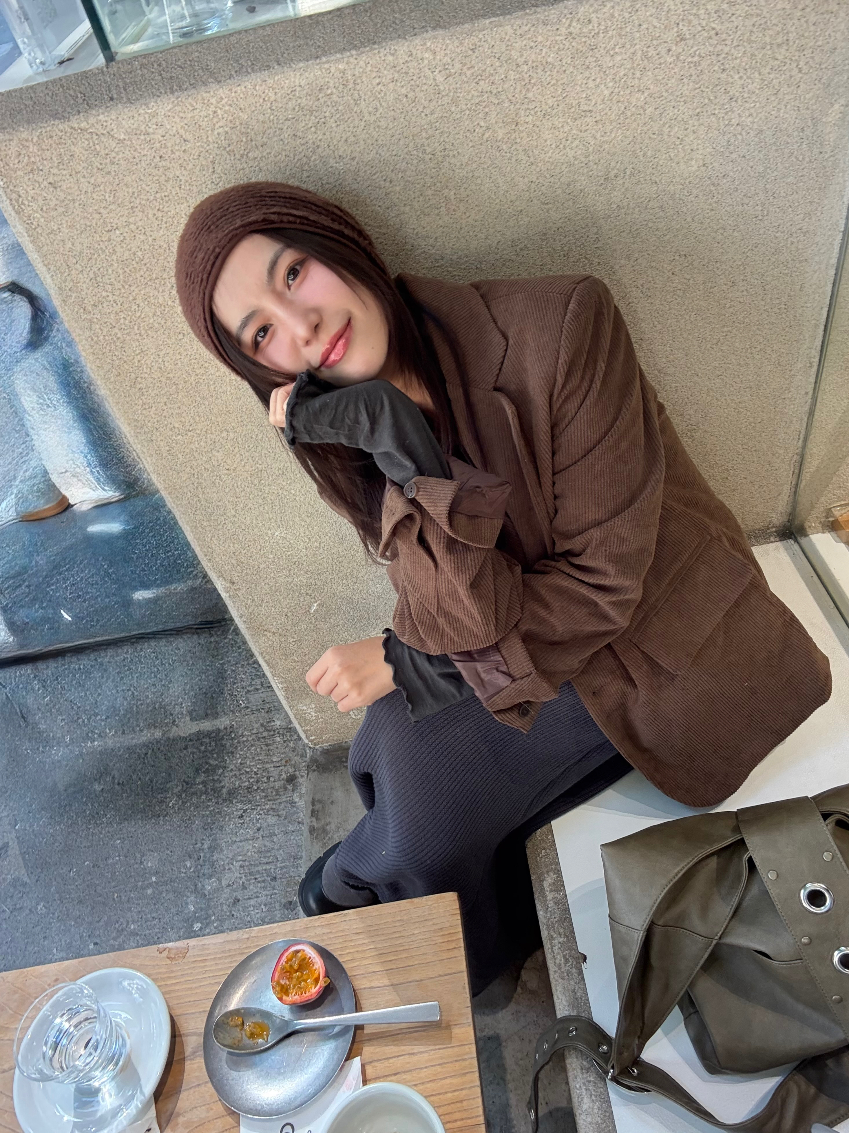 (現貨) 薄身直紋絨面西裝外套 JK1202(啡)