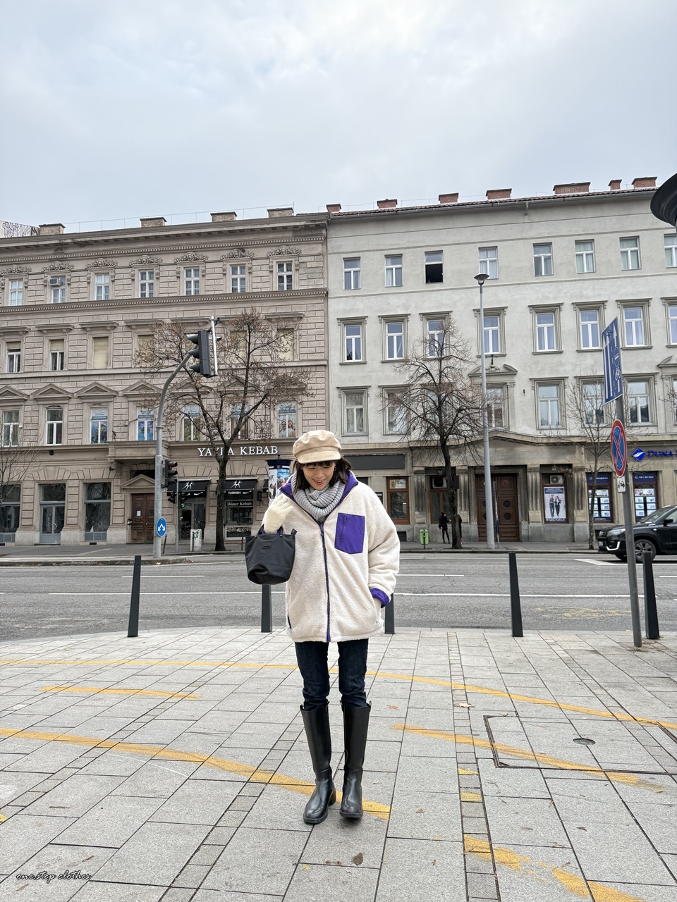 正韓跳色保暖雙面穿QQ毛CP外 (紫)