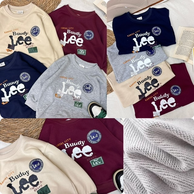 兒童Lee多Logo長袖珠地衛衣 -2502722