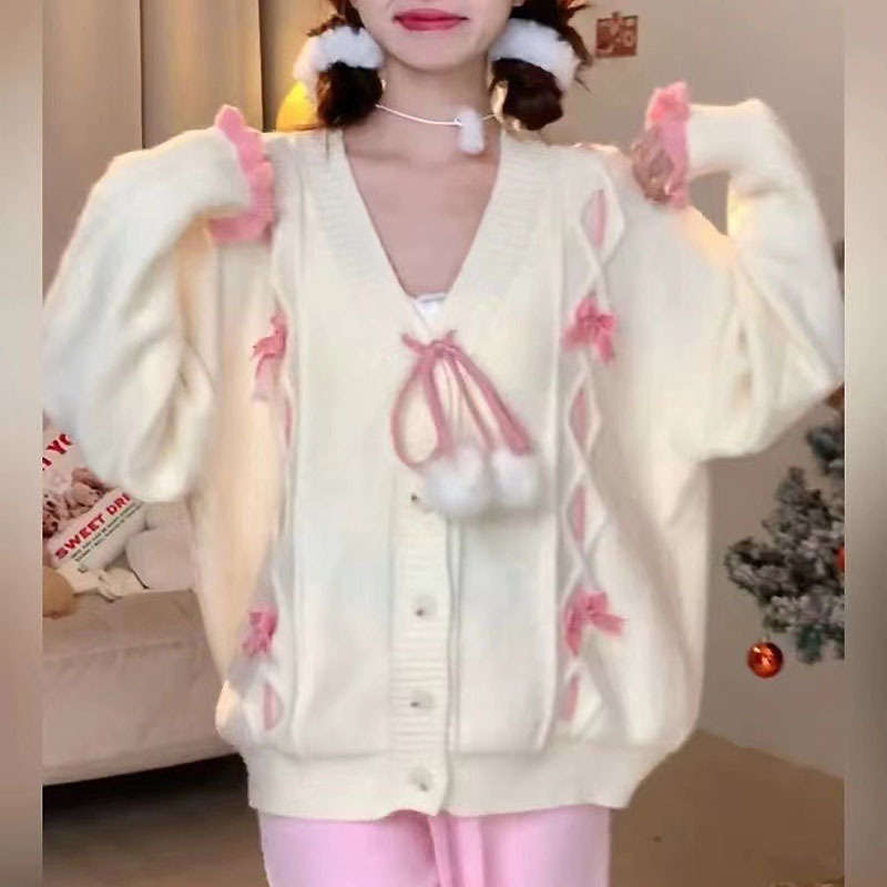 Dopamine 3D Bow Knit Cardigan