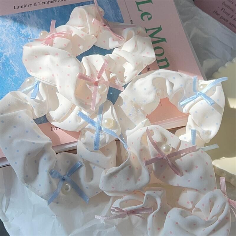 [3 FOR RM10] Cute Bow Polka Dot Hair Scrunchies