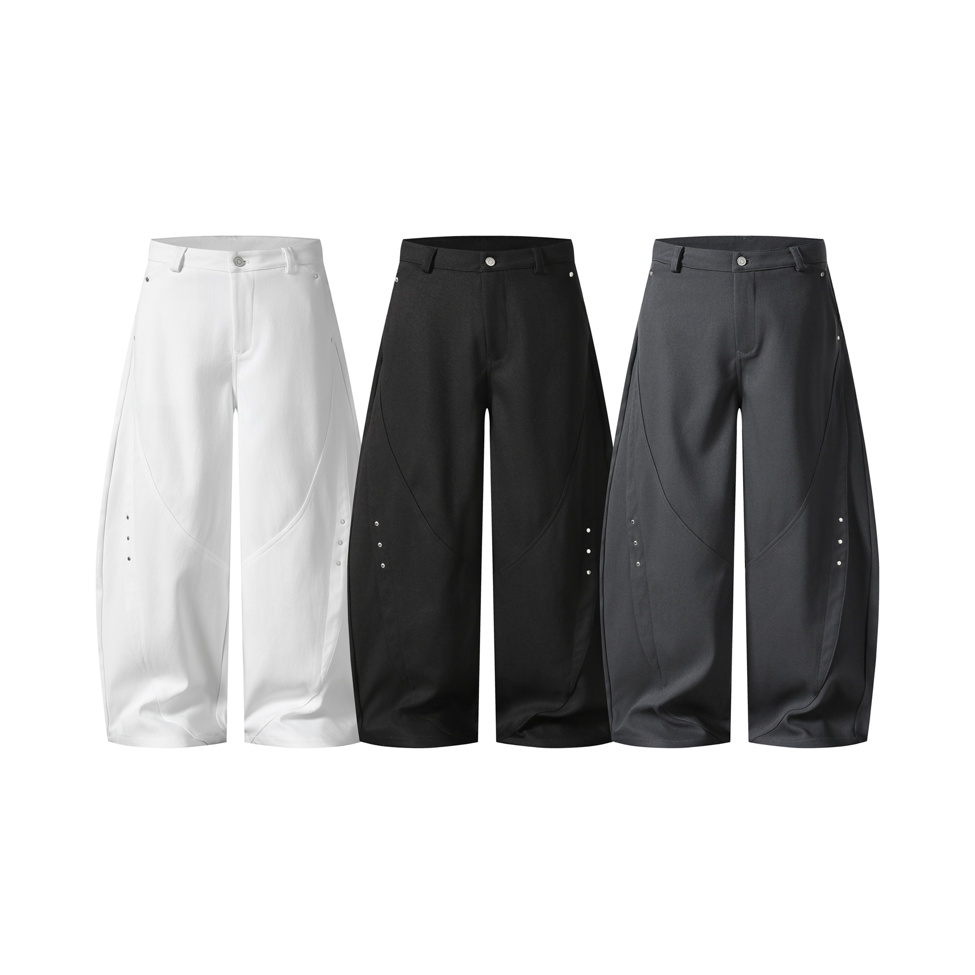 《S.V》斜紋西裝釘釦長褲