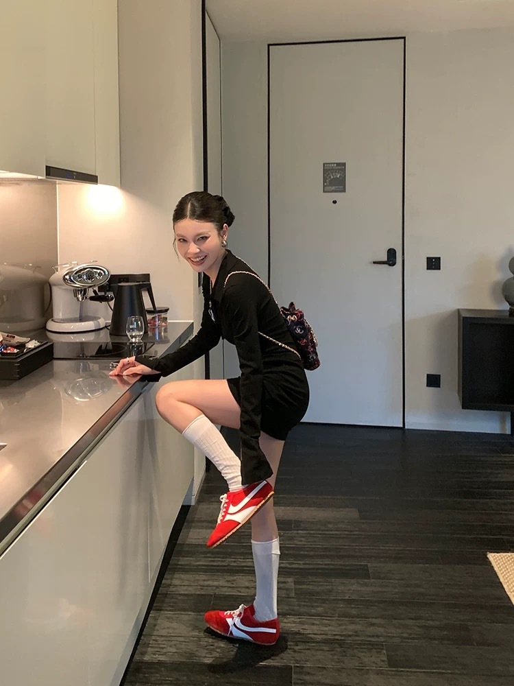 POLO領刷毛休閒小洋裝