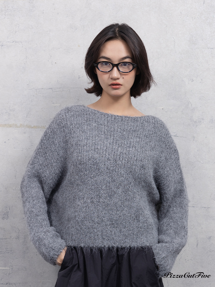 經典微一字領針織上衣 PizzaCutFive PCF253416081