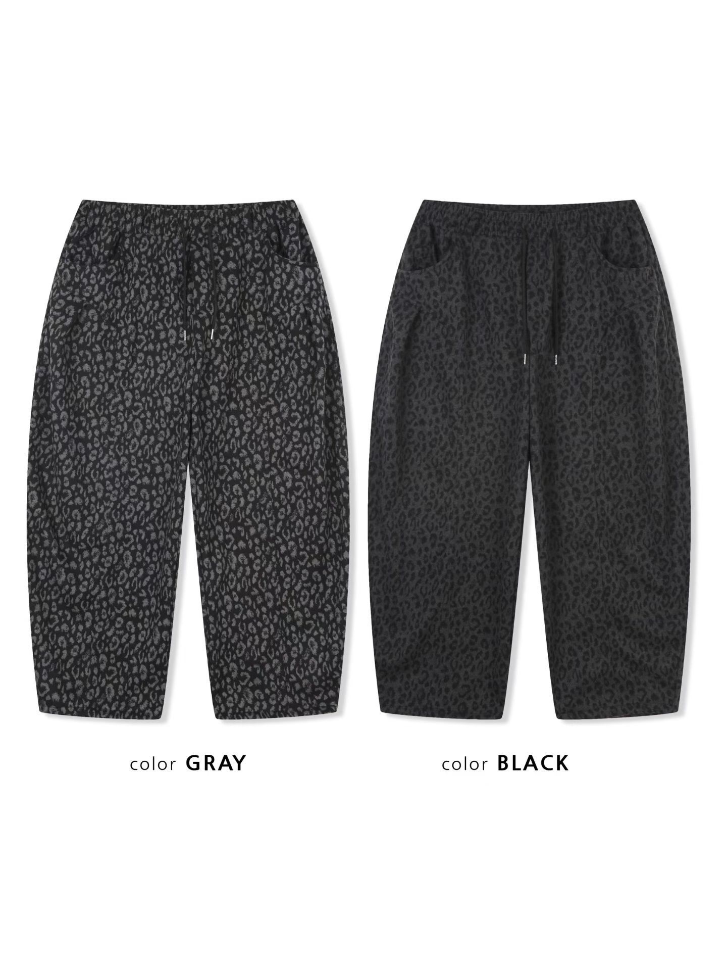 豹紋厚鬆身褲(抓毛底) P3217