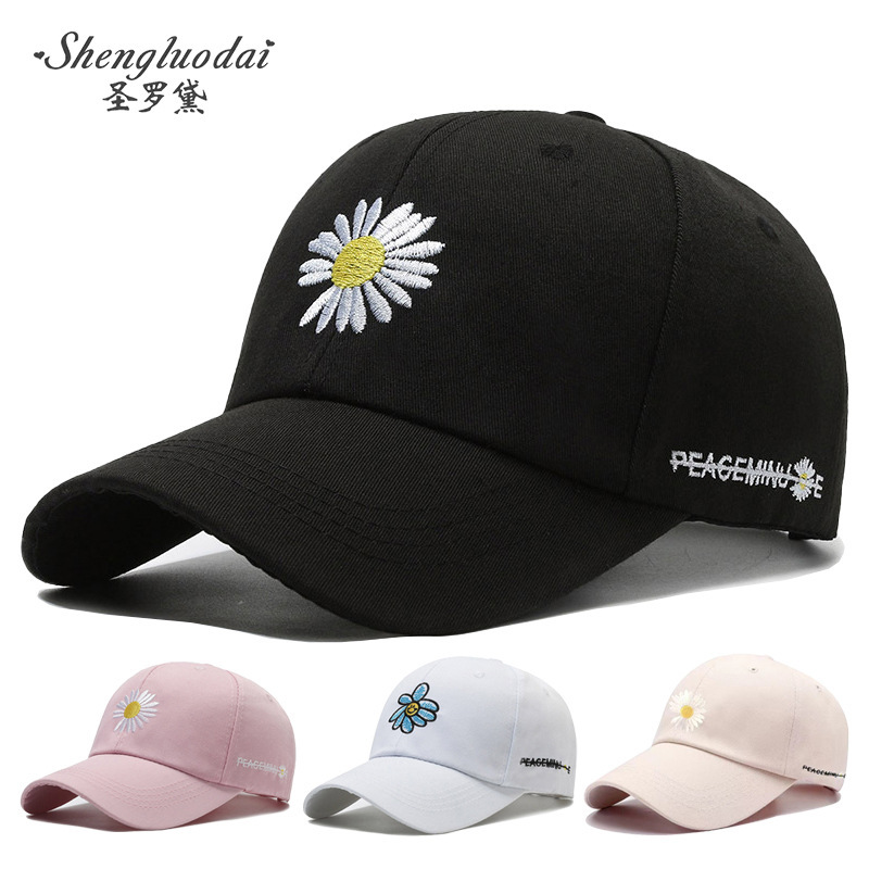 Embroidered Chrysanthemum Baseball Cap