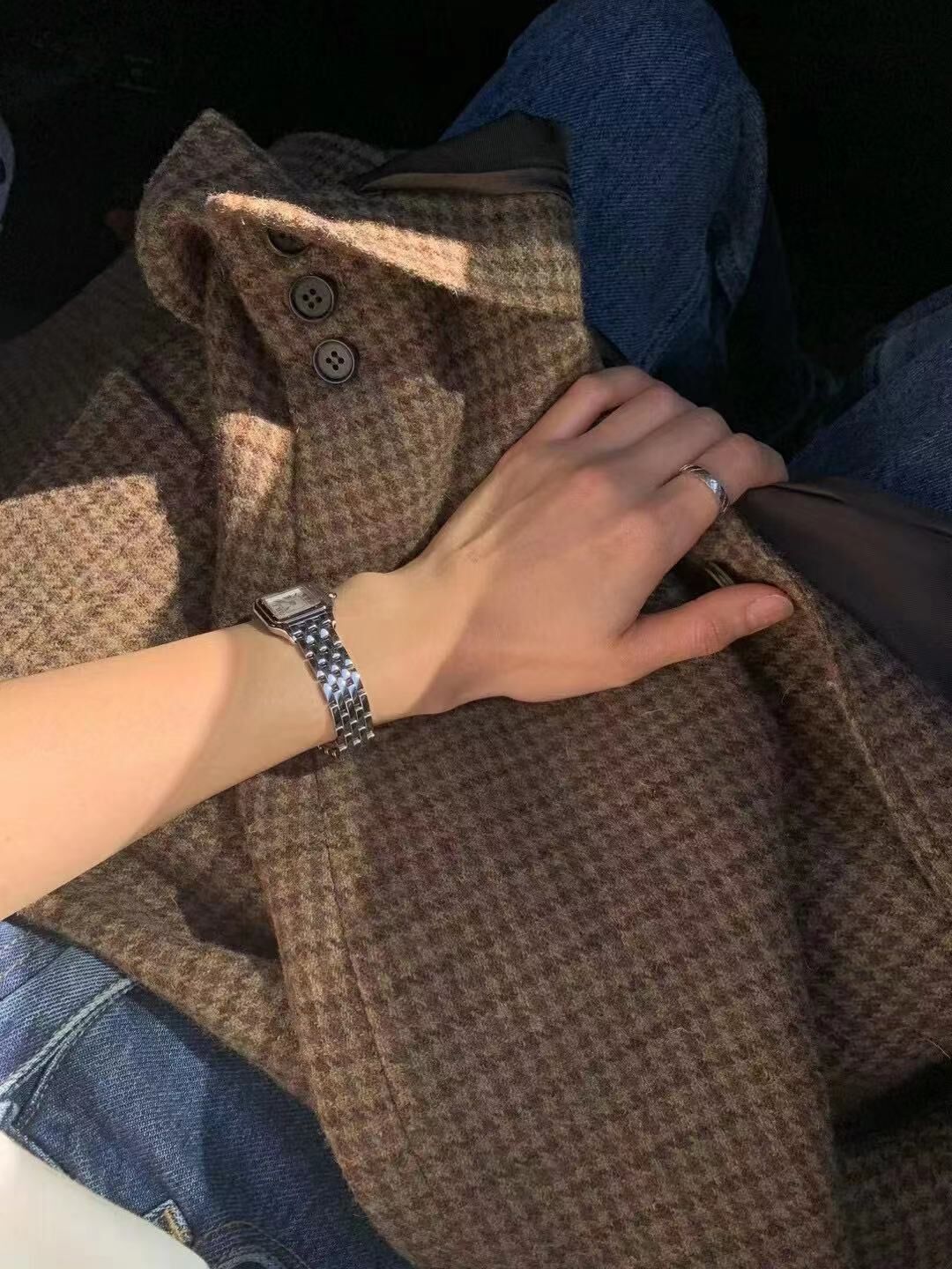 英式復古 千鳥格毛尼西裝外套