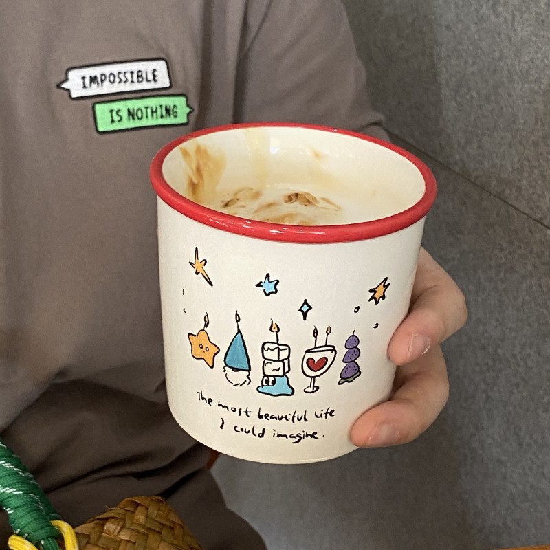 《11302》紅邊星星與小精靈馬克杯/350ml