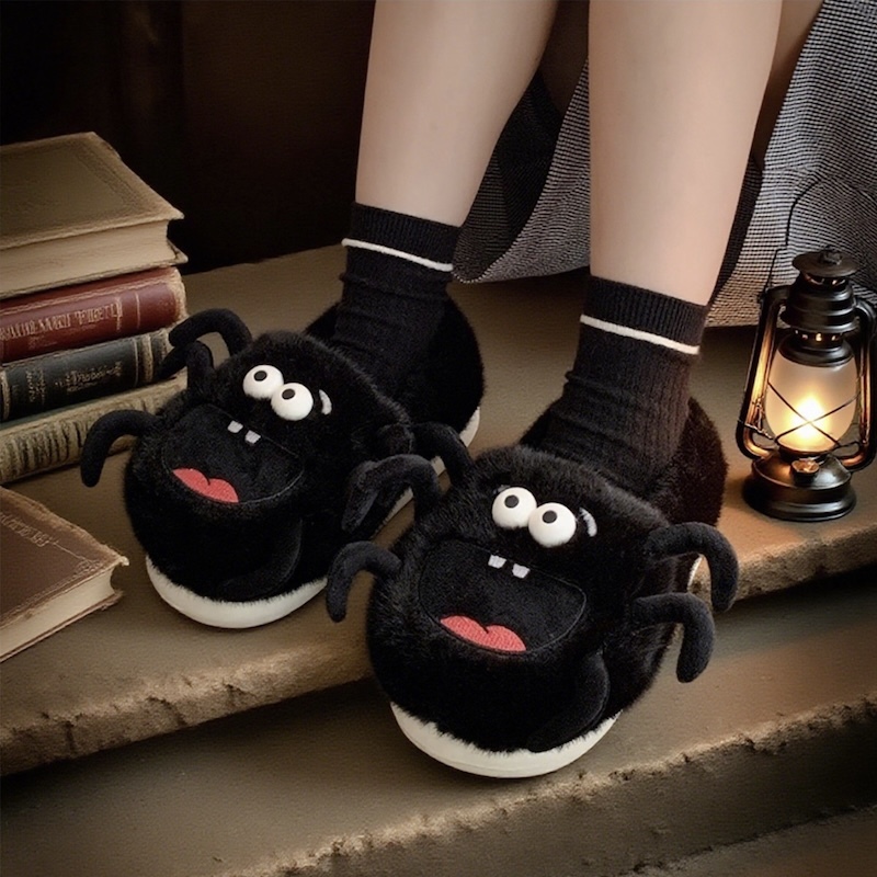 《11303》搞怪蜘蛛毛毛室內拖鞋(有男生尺寸)