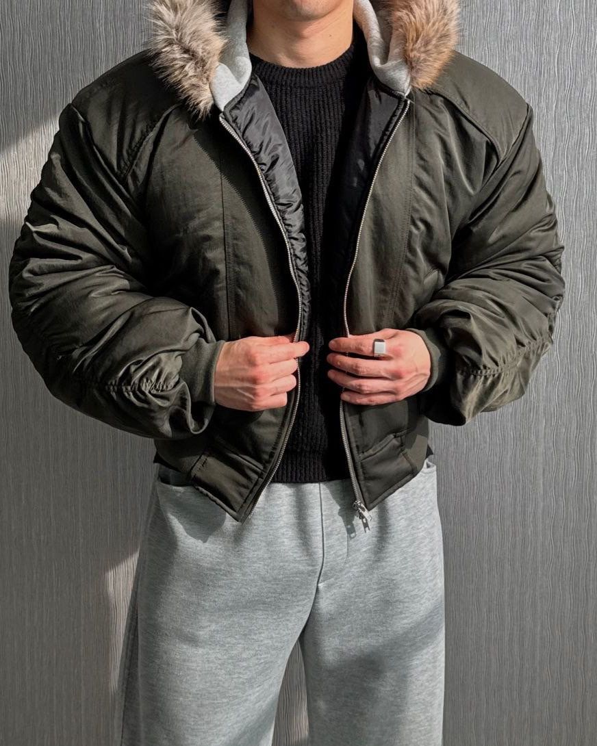 毛毛帽拉鍊外套(夾棉) PULSE-190JK