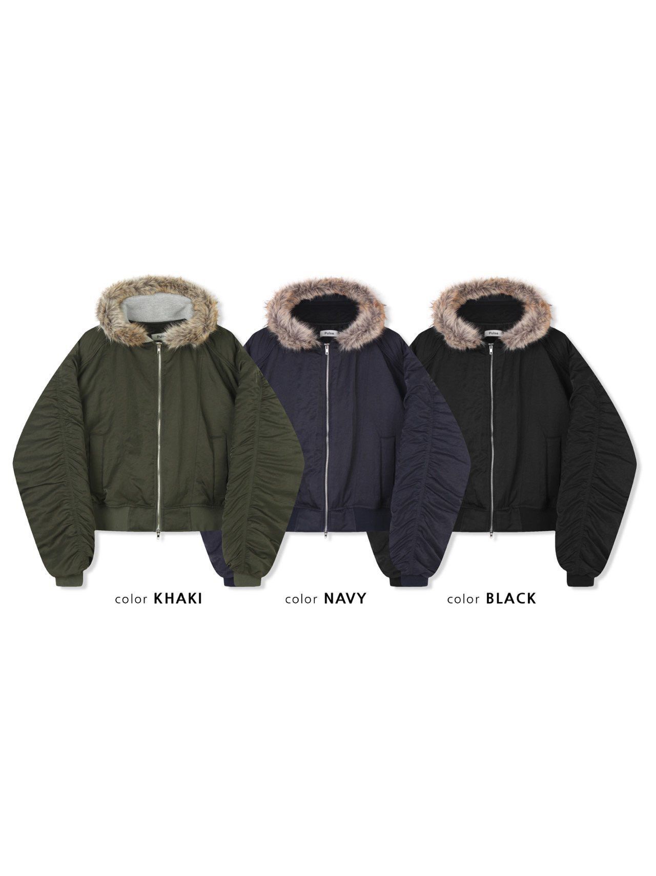 毛毛帽拉鍊外套(夾棉) PULSE-190JK