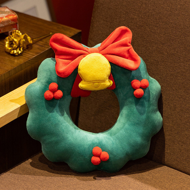 《11304》聖誕節大花圈抱枕30cm