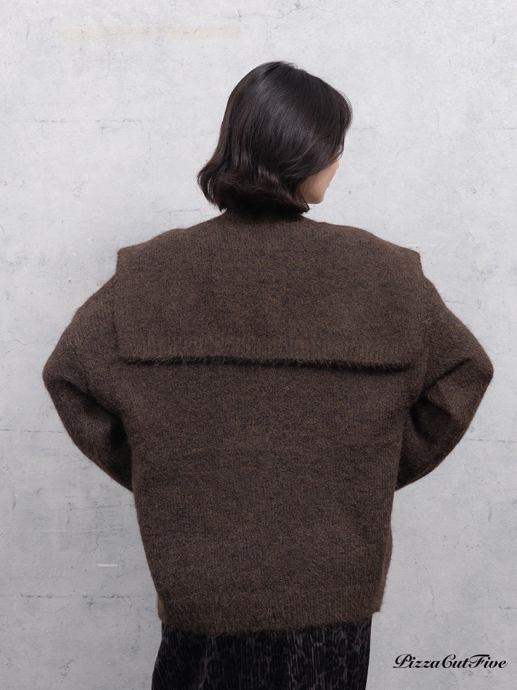 極簡落肩針織上衣(附披肩) PizzaCutFive PCF253416067