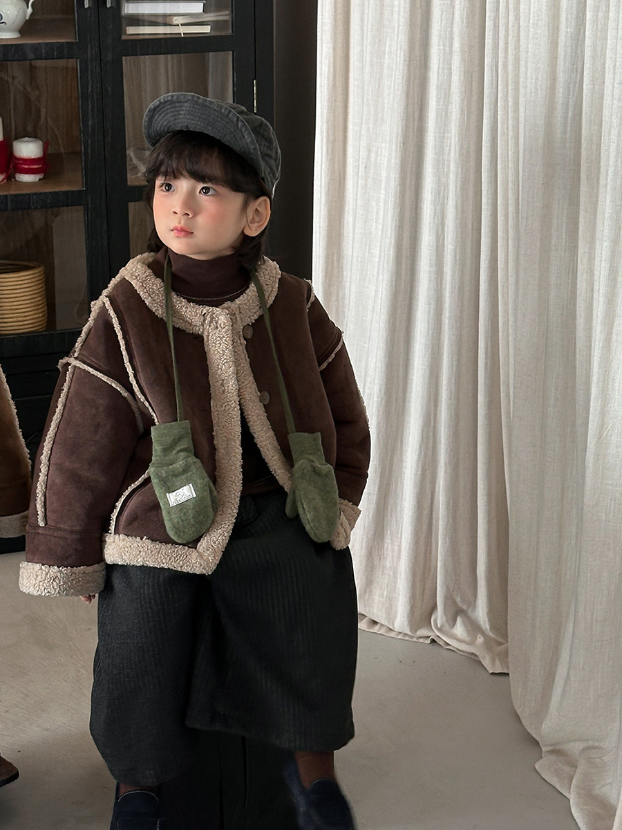 拼接皮毛絨夾克(80-140)