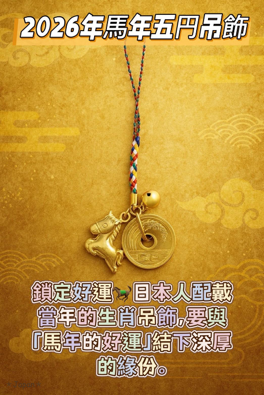 日本🇯🇵小網神社 2026馬年 發財五円招財吊飾（會幫大家洗錢祈福）