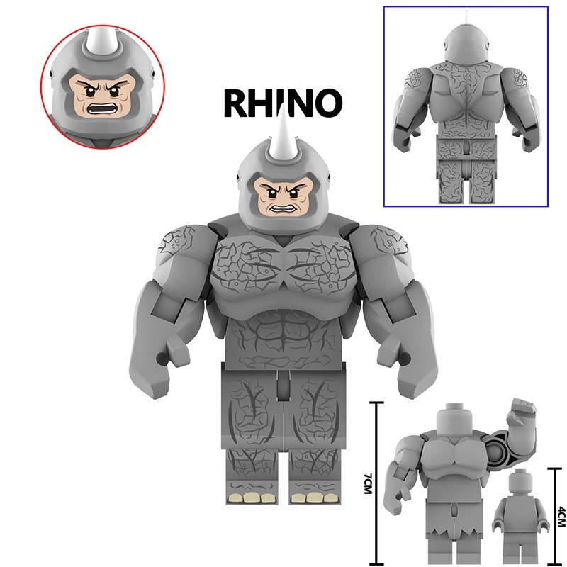 RHINO Custom Minifigures BigFigs Fit Lego (7CM) AF352