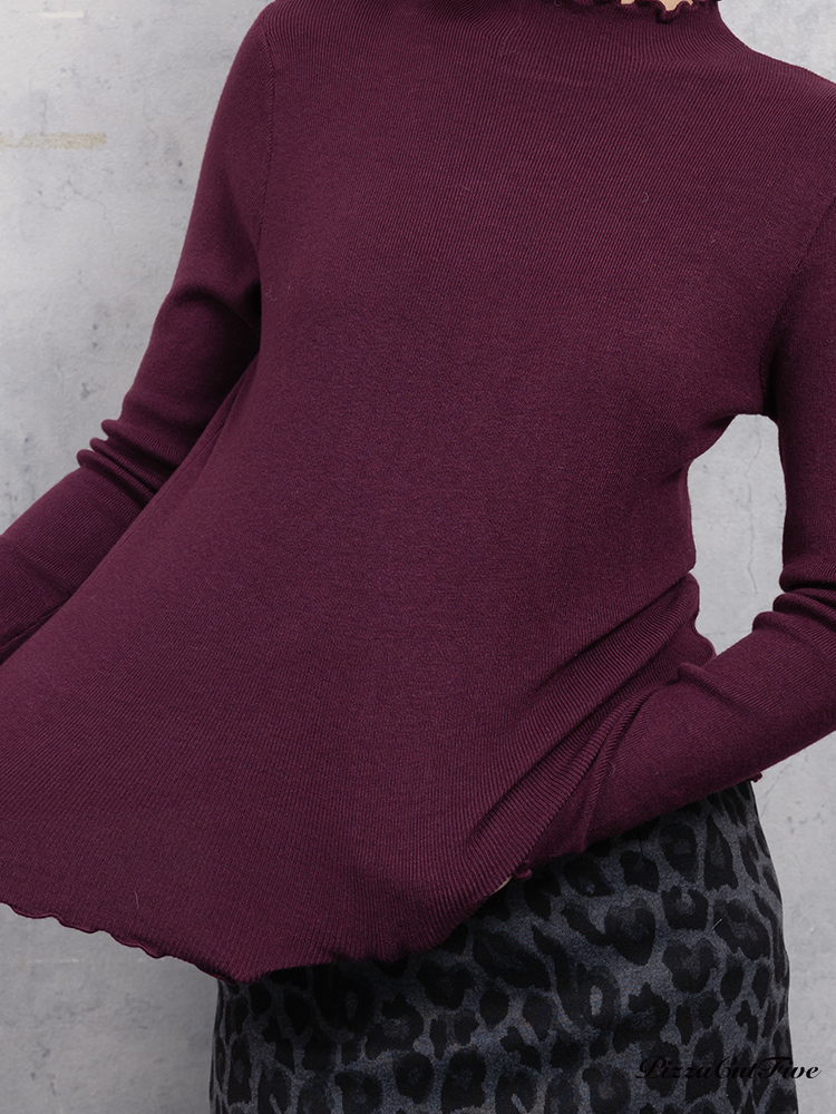 [兩件999]木耳邊素色長袖上衣（厚） PizzaCutFive PCF253403077