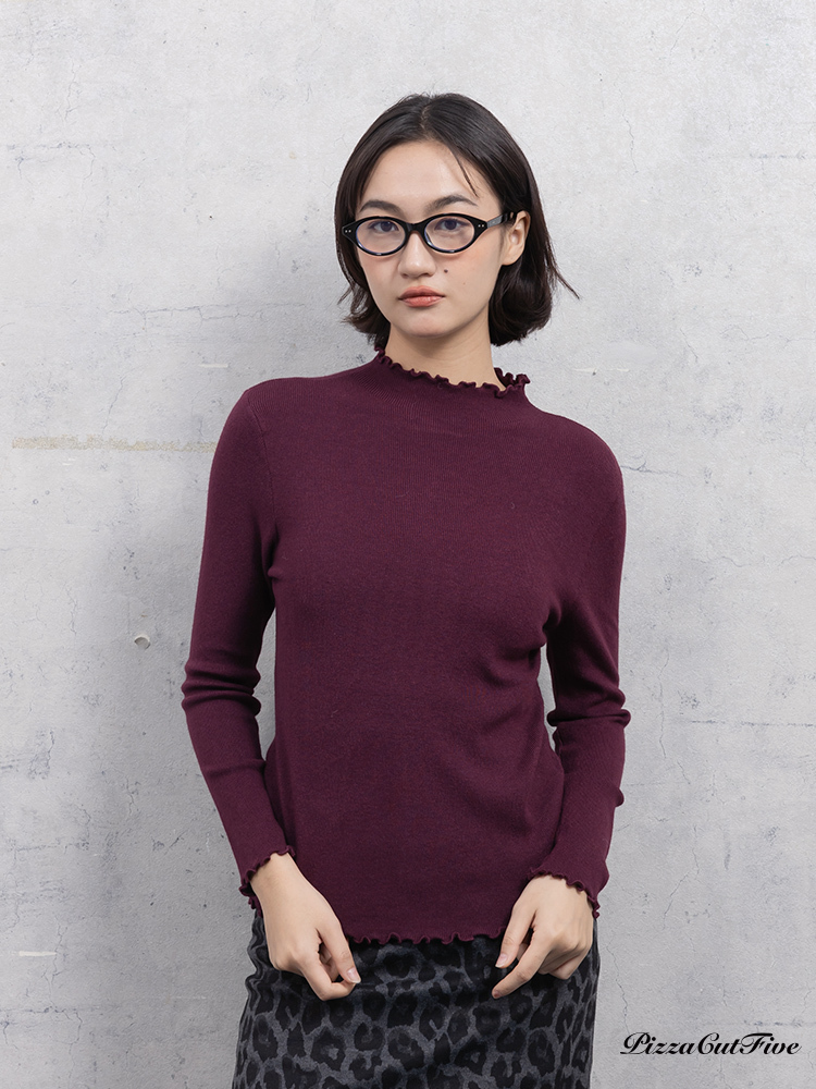 [兩件999]木耳邊素色長袖上衣（厚） PizzaCutFive PCF253403077