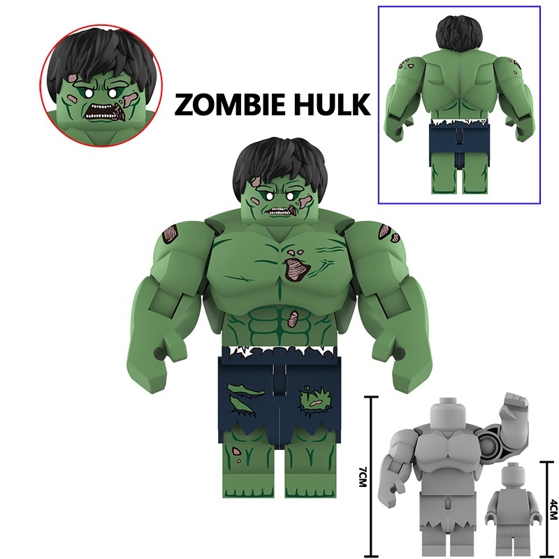 Zombie Hulk Custom Minifigures Fit Lego (7CM) AF355