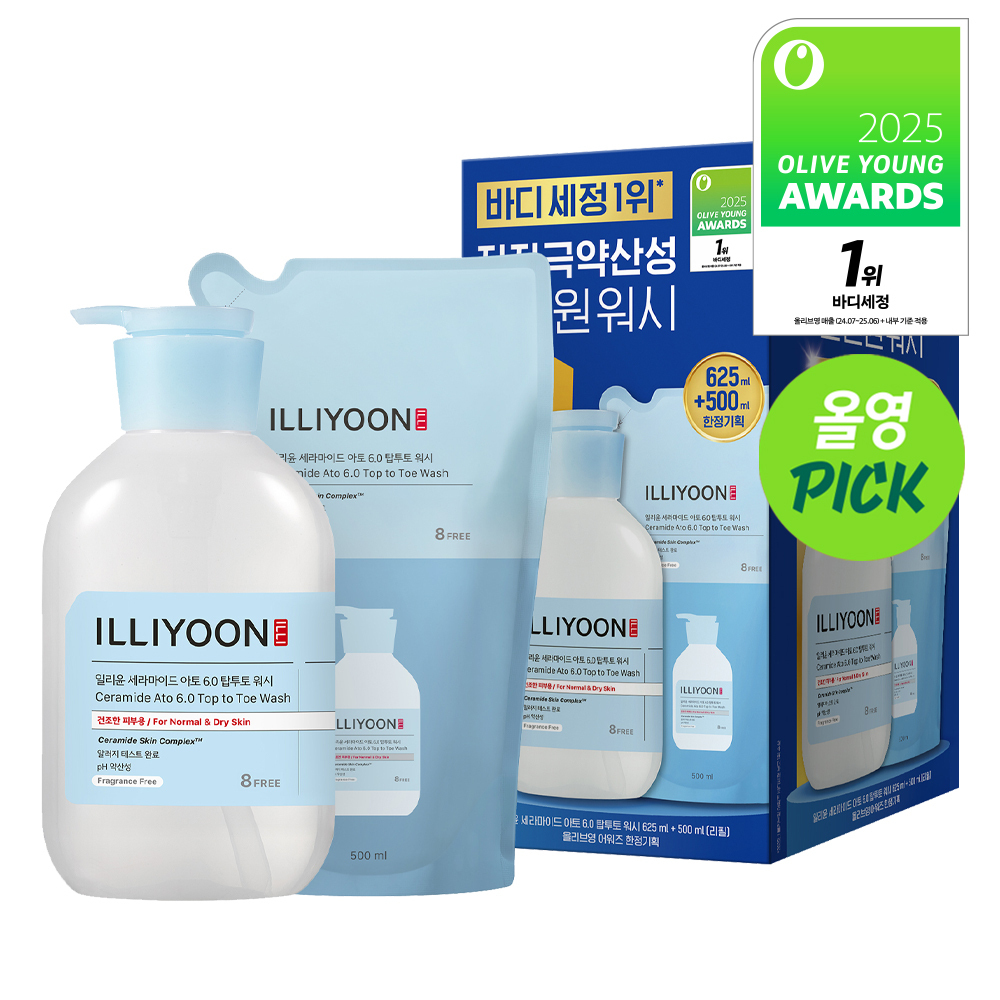 [30/11 - 31/01] ILLIYOON Ceramide Ato 6.0 Top To Toe Wash 500ml [Olive Young 2025 Awards Planning Set]