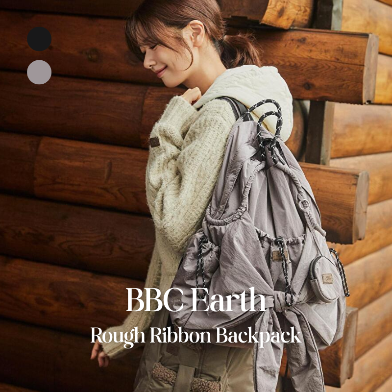 【代購】BBC Earth 러프 리본 백팩 女款蝴蝶結後背包 – 甜酷混搭・容量實用