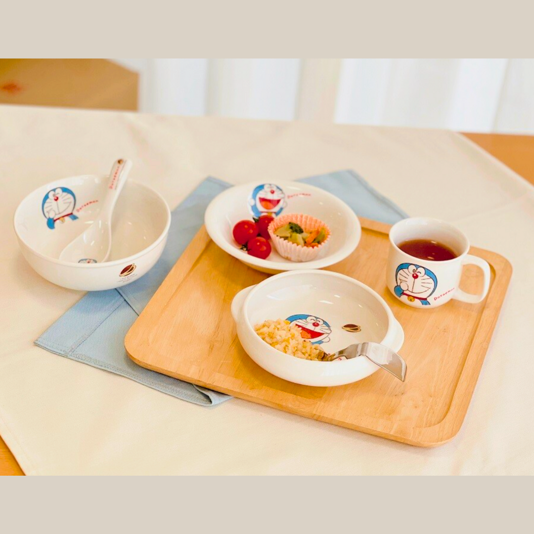 現貨 陶瓷兒童兩耳碟 多啦A夢 白色 #22875-1