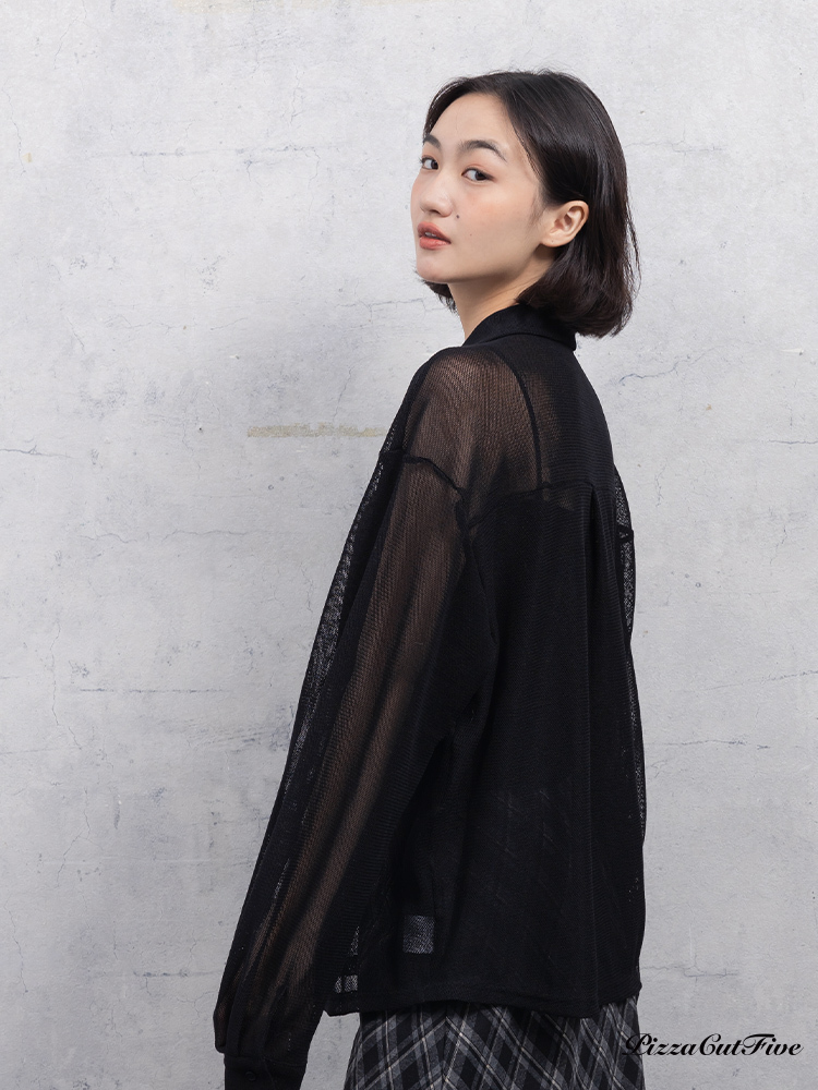 微透感拉鍊襯衫 PizzaCutFive PCF253401074