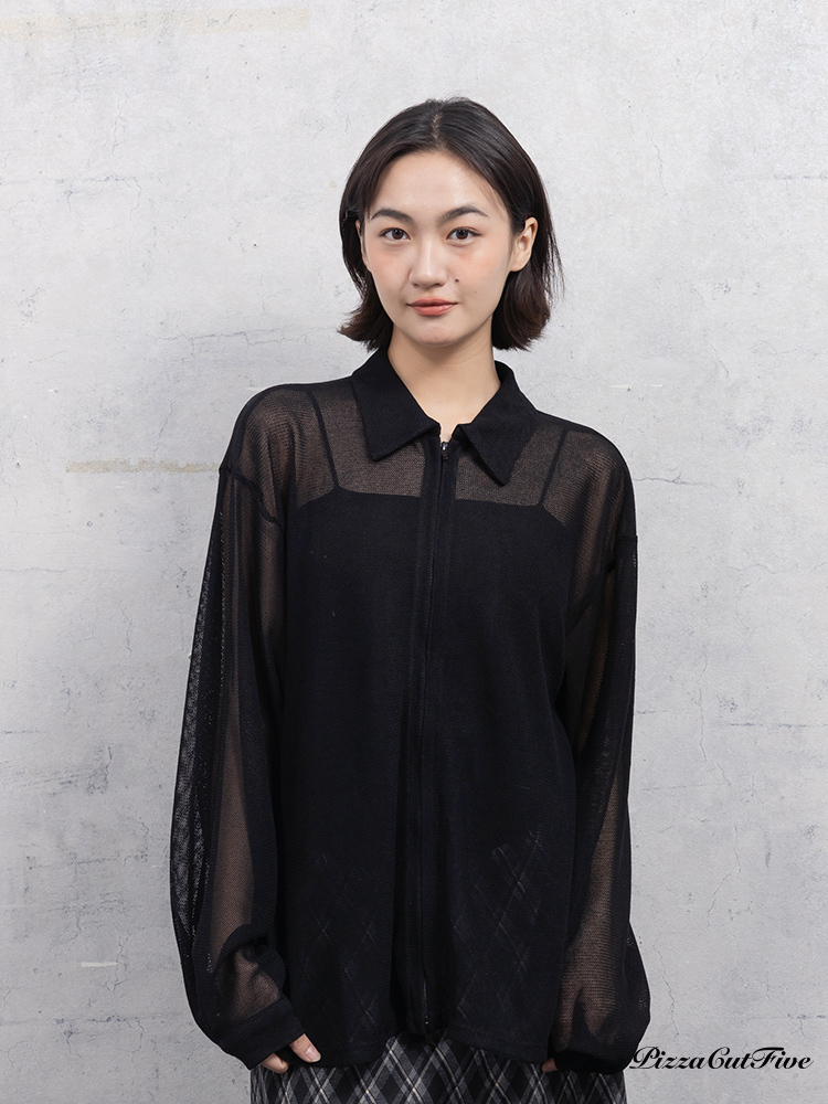 微透感拉鍊襯衫 PizzaCutFive PCF253401074