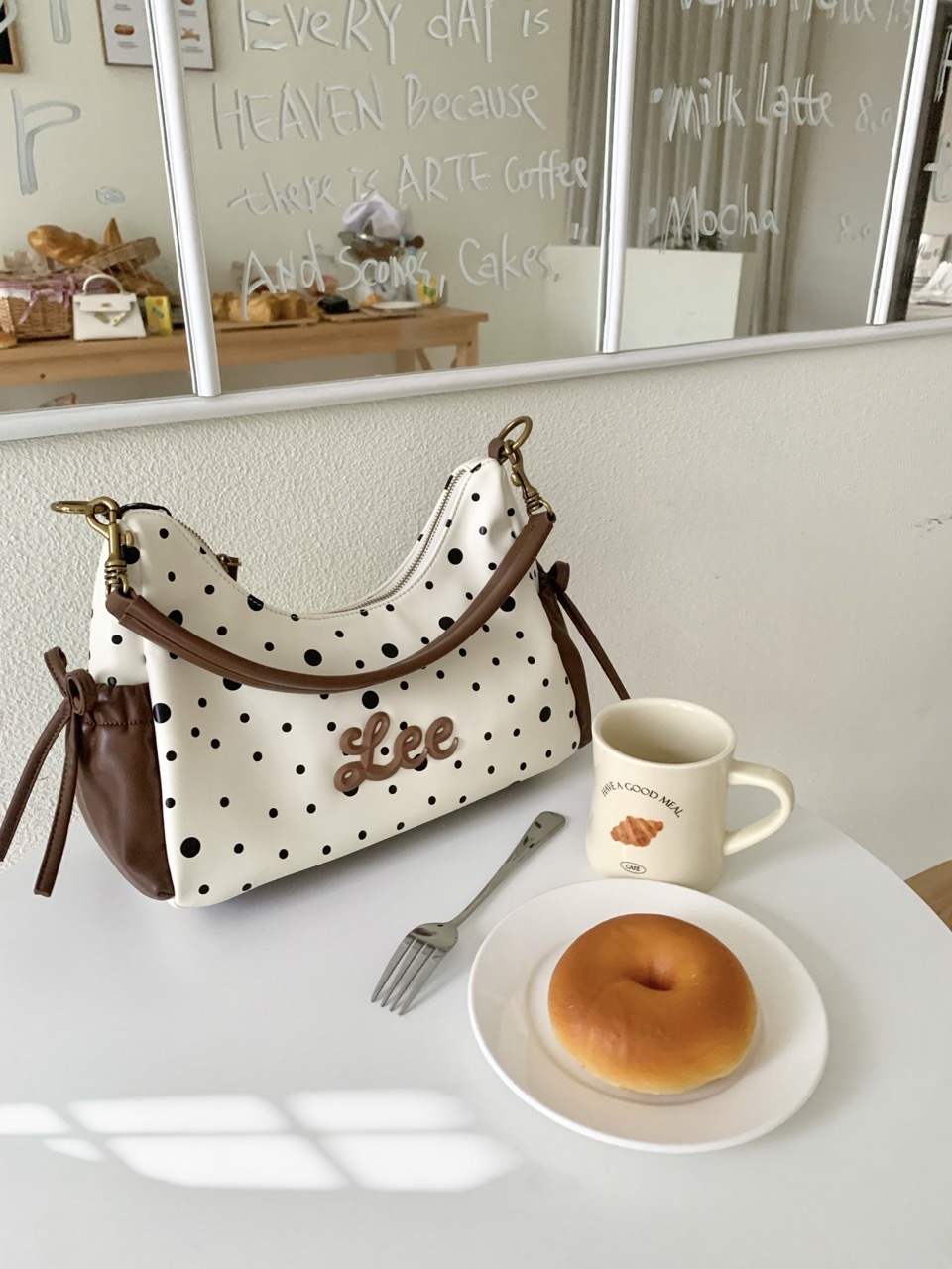 LEE 蝴蝶結雲吞包 波點 點點 單肩包 手提包 腋下包 / 預購