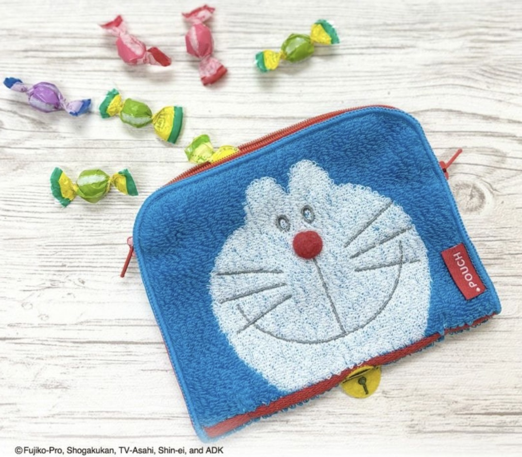 JP 多啦A夢毛巾刺繡 拉鏈Pouch 5881 TK251130