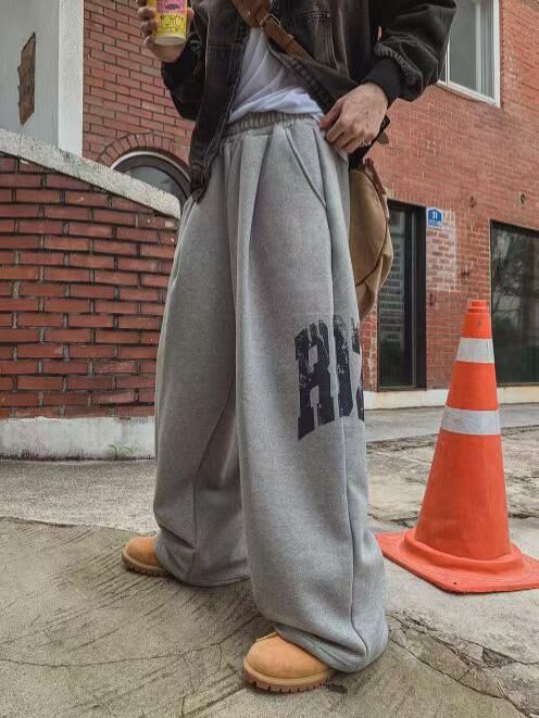 英文字可束腳運動褲 P3219