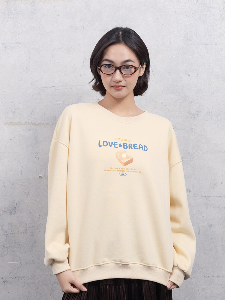 吐司印花刷絨衛衣/大學T PizzaCutFive PCF253408071