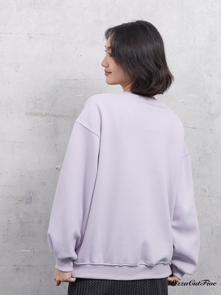 英文印花刷絨衛衣/大學T PizzaCutFive PCF253408083