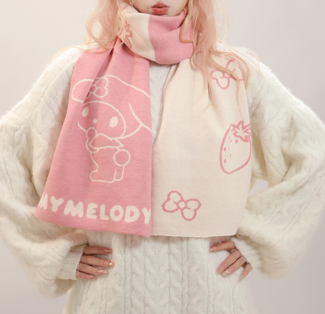 Sanrio MY MELODY |成人針織圍巾 頸巾