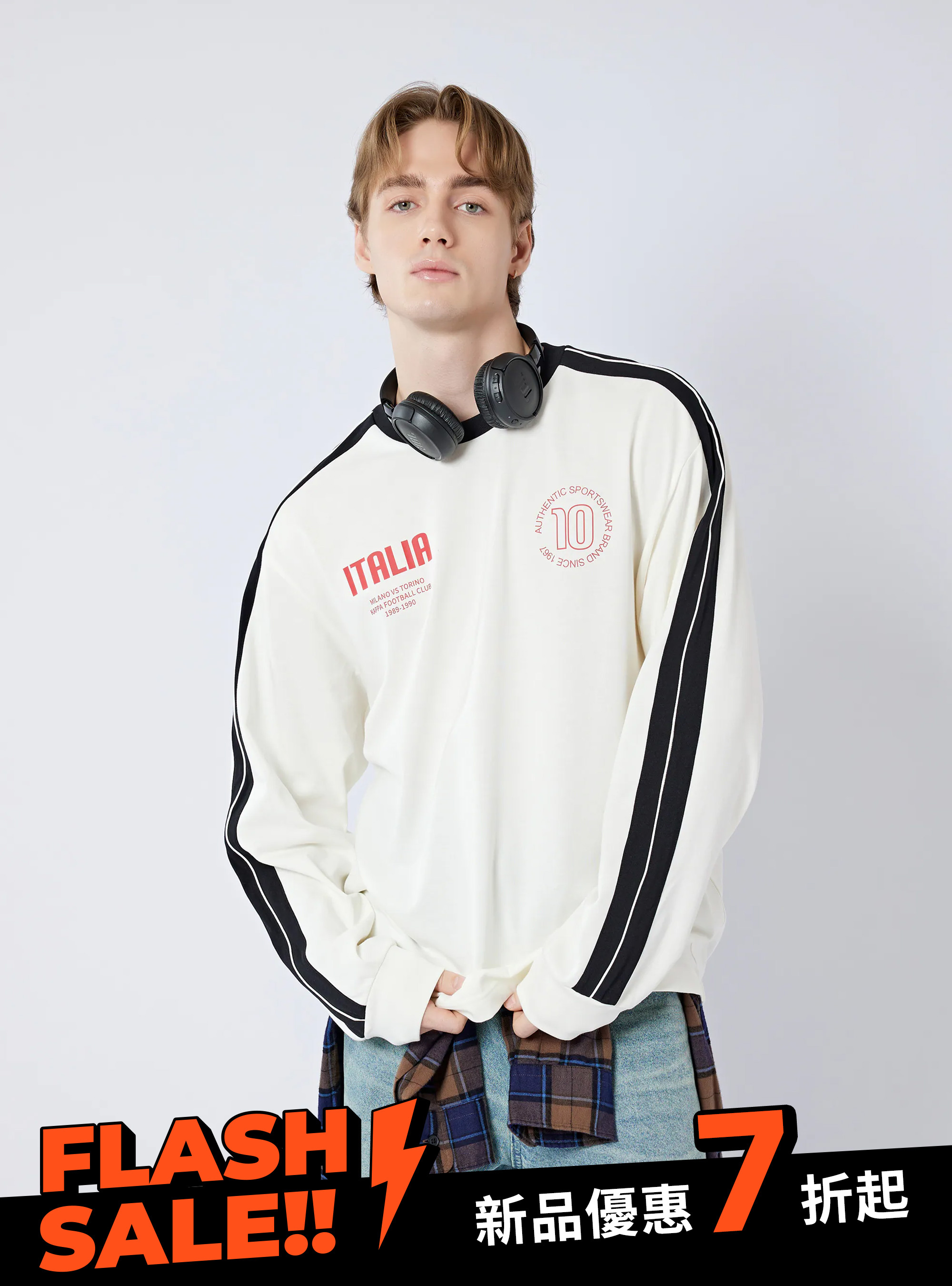 男女適穿 經典義式純棉印花長T