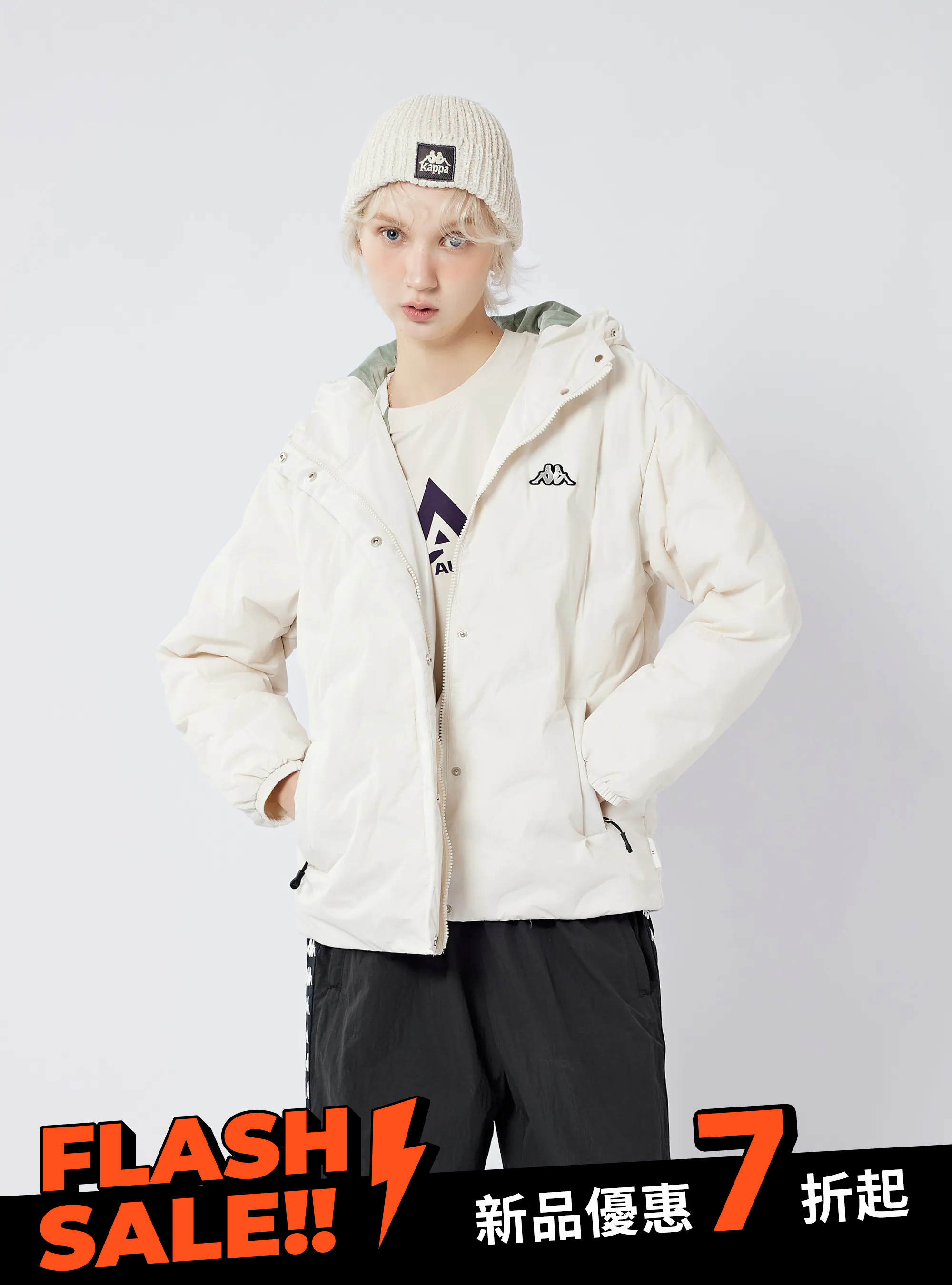 女款 防潑水保暖羽絨連帽外套