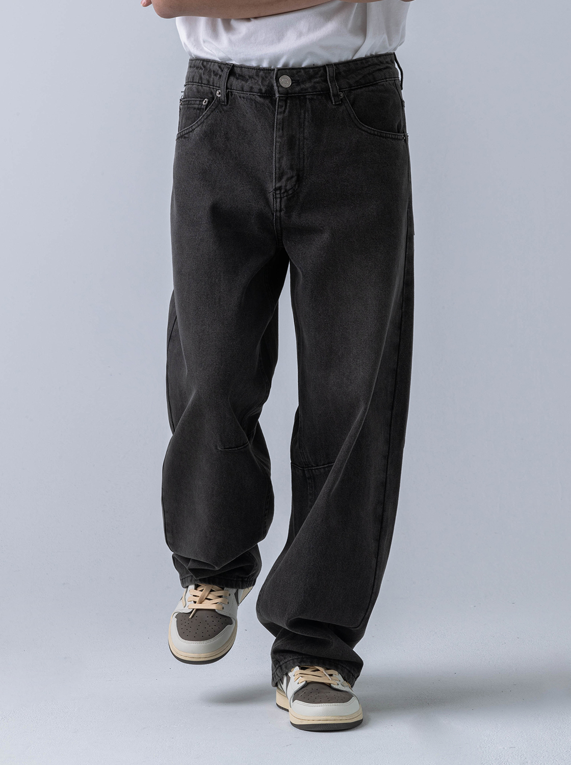 闊腿彎刀牛仔褲