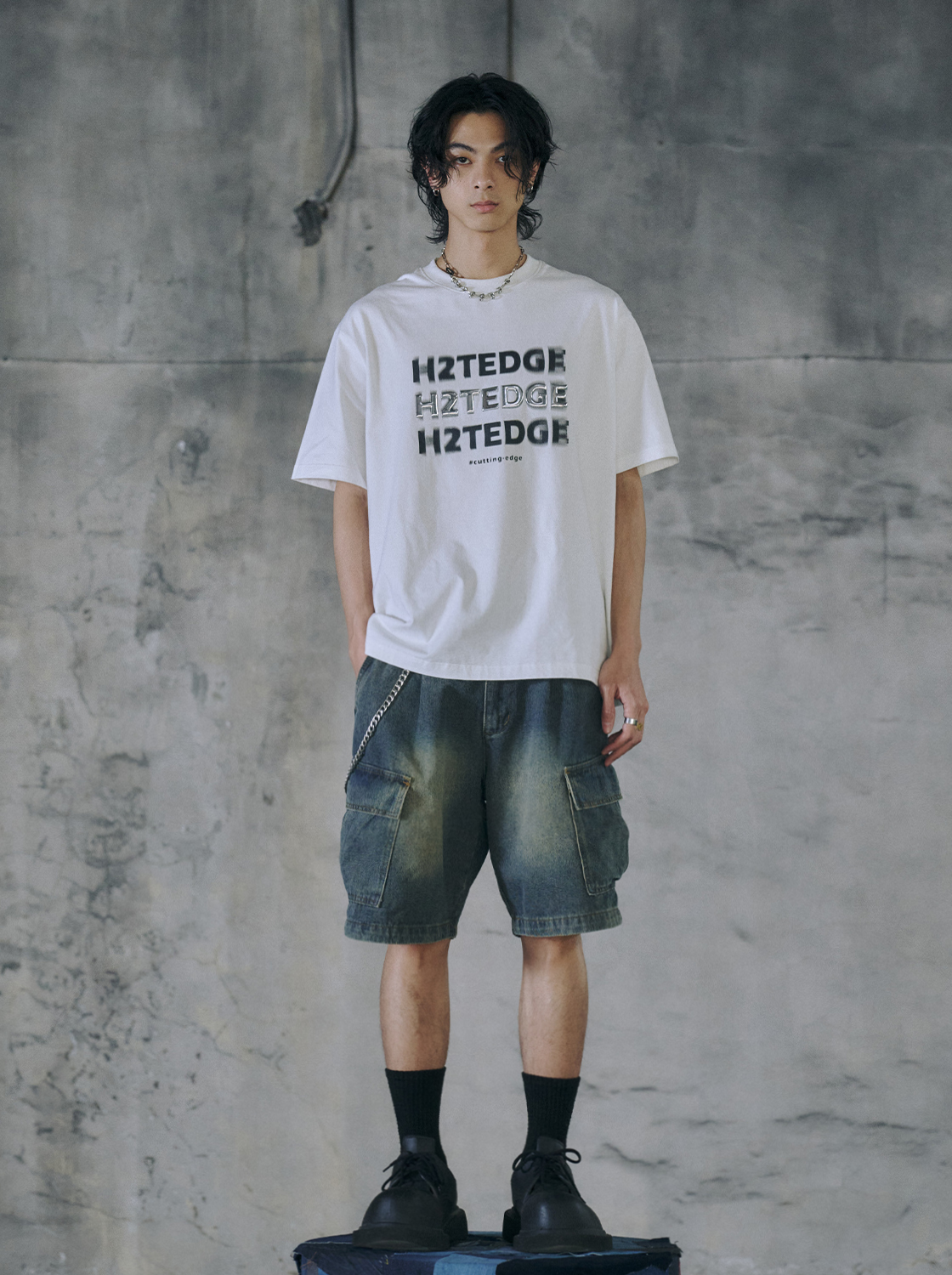 髒髒丹寧工裝短褲