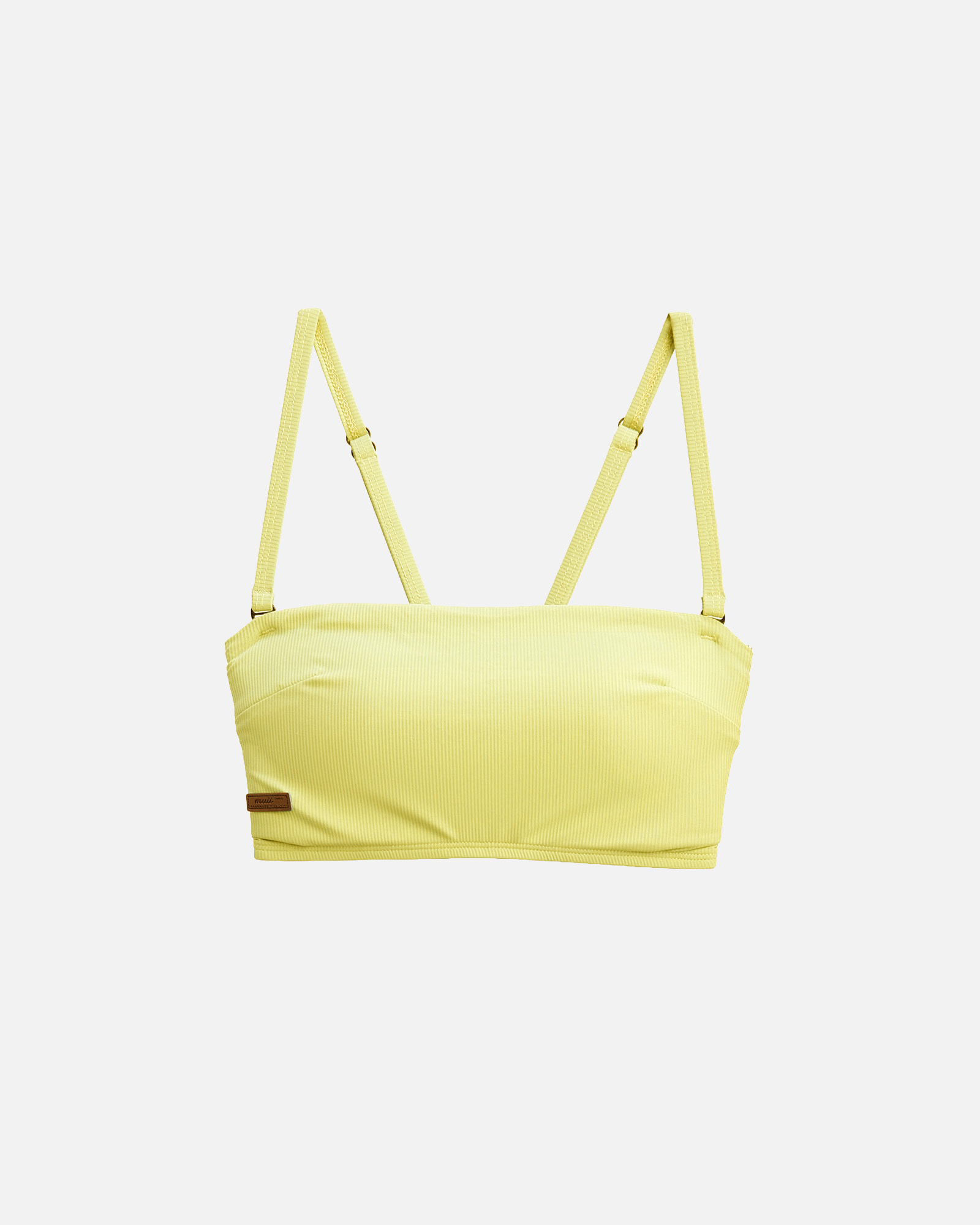 【羅紋美乃滋黃】PAW 平口美胸可調式背勾上衣