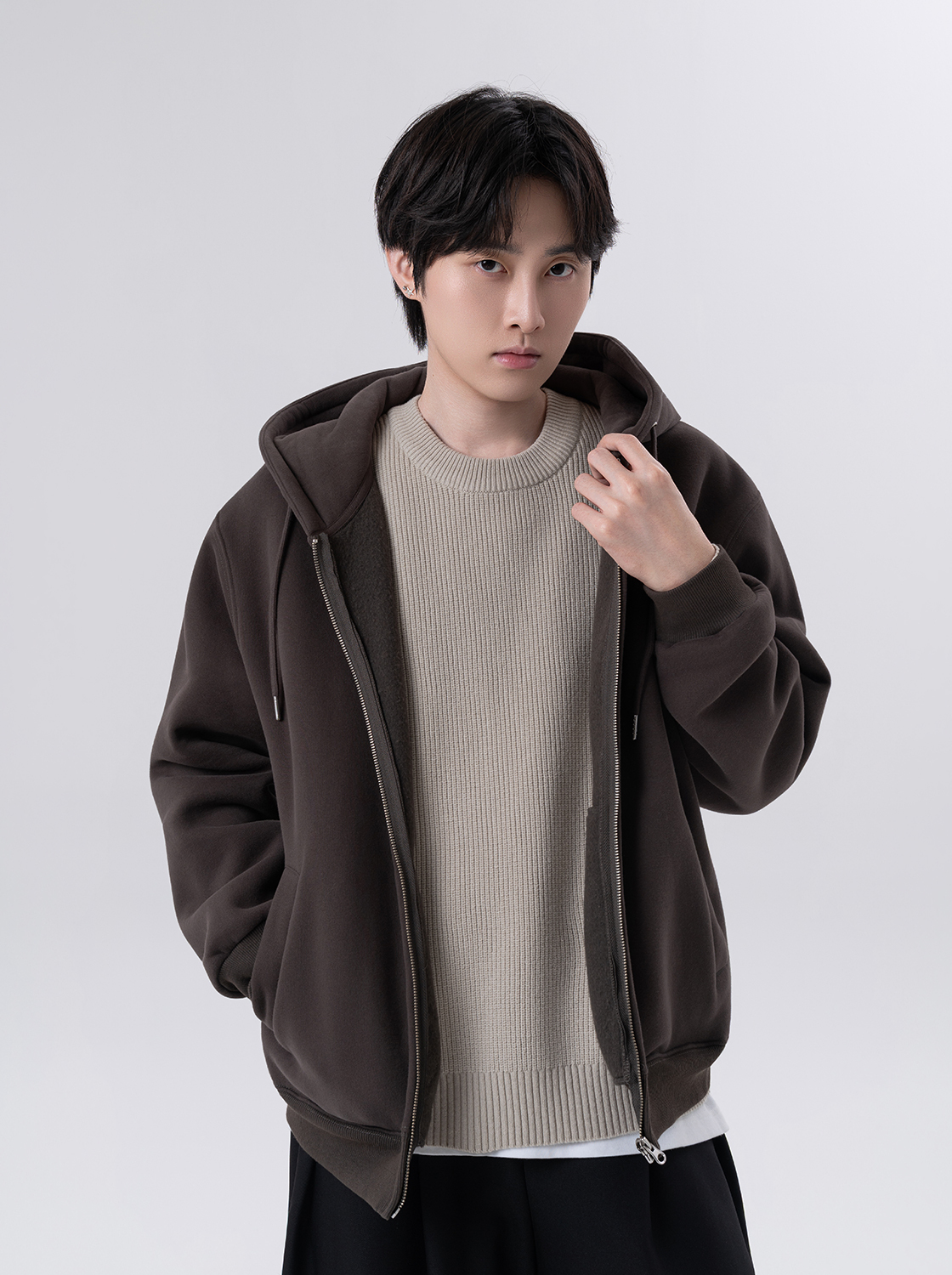 【期間限定】經典刷毛連帽外搭衫