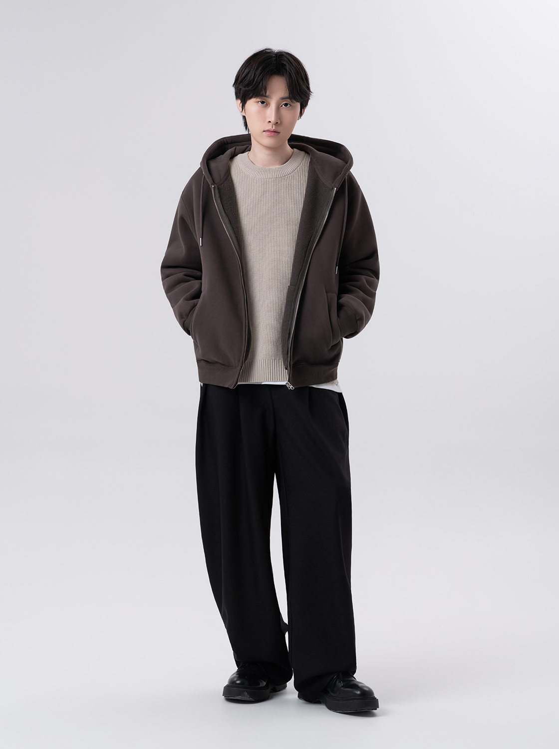 【期間限定】經典刷毛連帽外搭衫