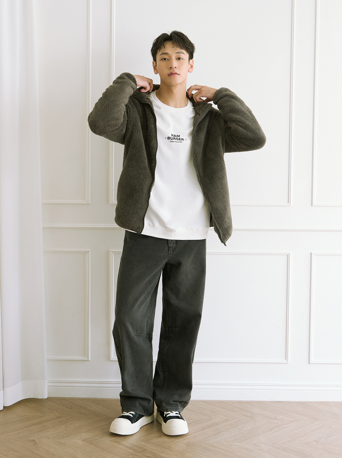 【2件990】【期間限定】輕盈柔軟毛茸茸立領外套