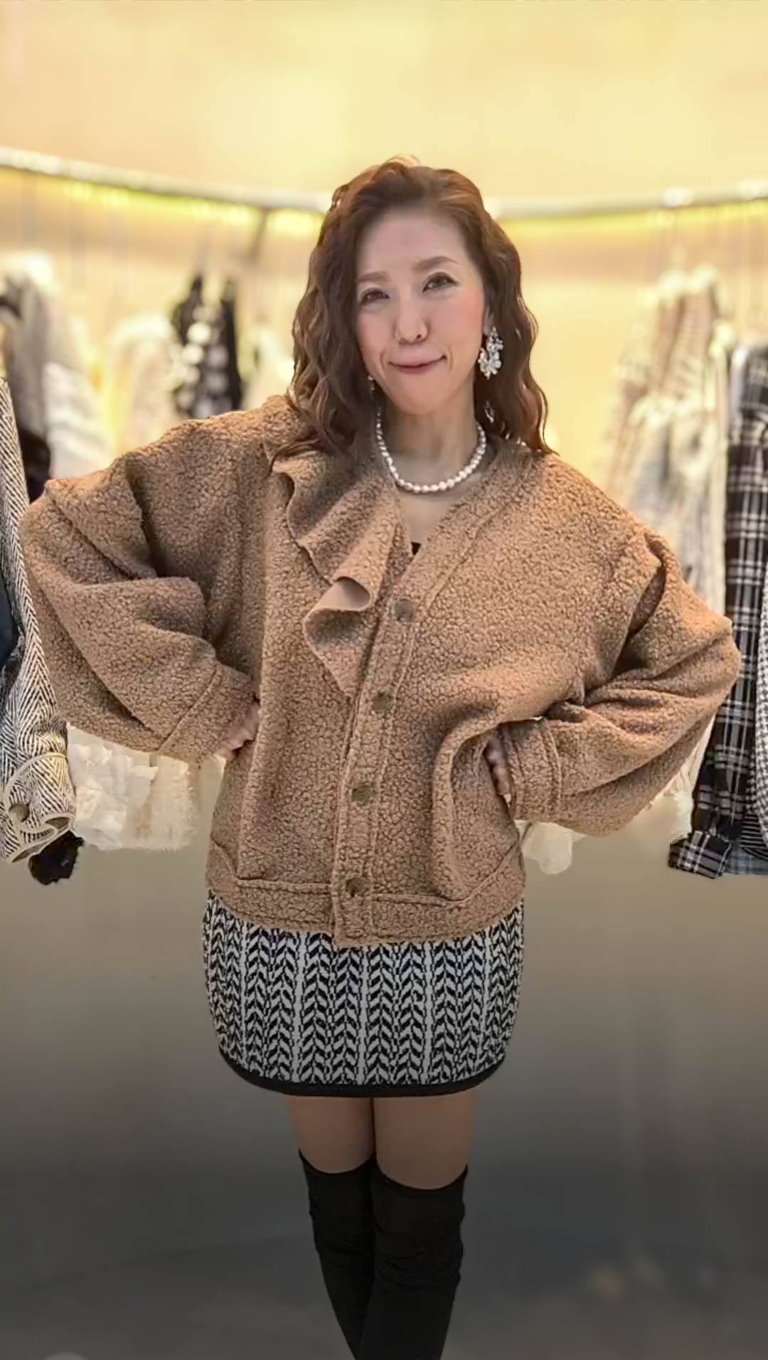 🎈K8176  ▶️半邊荷葉領扣子外套 👉B:140 W:86cmcm L:cm👈